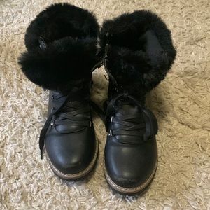 Black boots for women or girls.